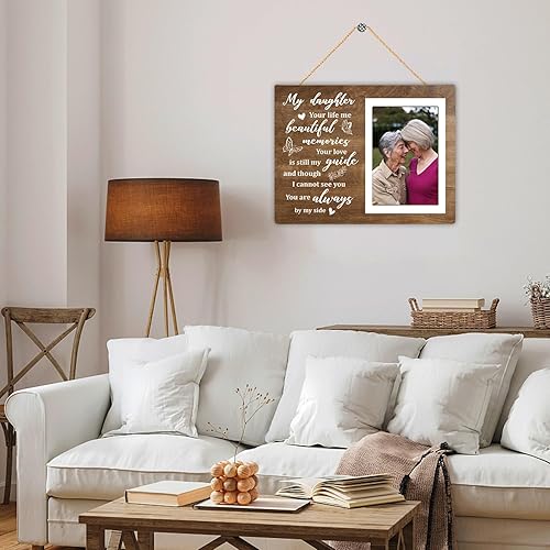 Miniatura 7 de Marco de fotos conmemorativo, marco de fotos de mi hija, regalos de condolencias por pérdida de hija querida, regalos de duelo por pérdida de hija,