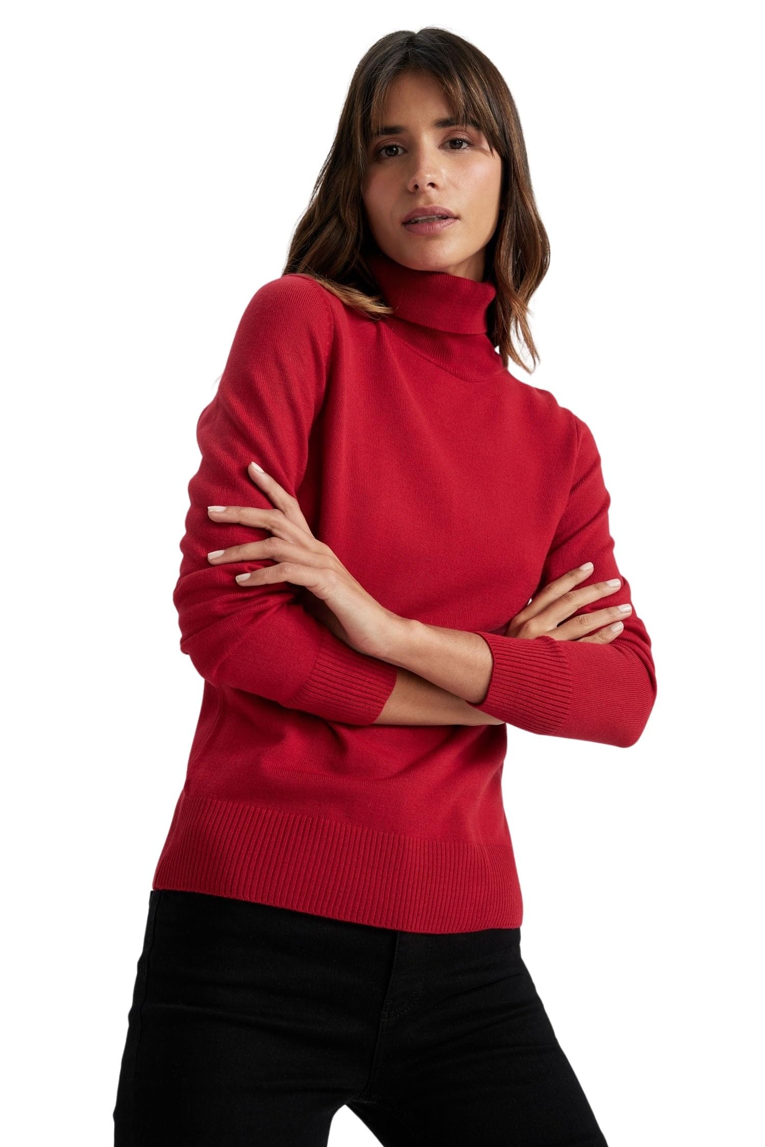 H1651AZ Basic Balıkçı Yaka Slim Fit Triko Kazak Kadın