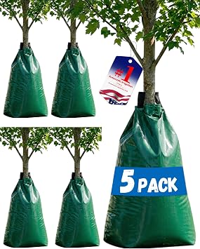 5 Pack Tree Watering Bag Slow Release 20 Gallon,Water Bag Tree for Trees | Refillable & Reusable Deep Root Watering System with Zipper | Premium PVC Drip Irrigation Bag for Efficient Watering