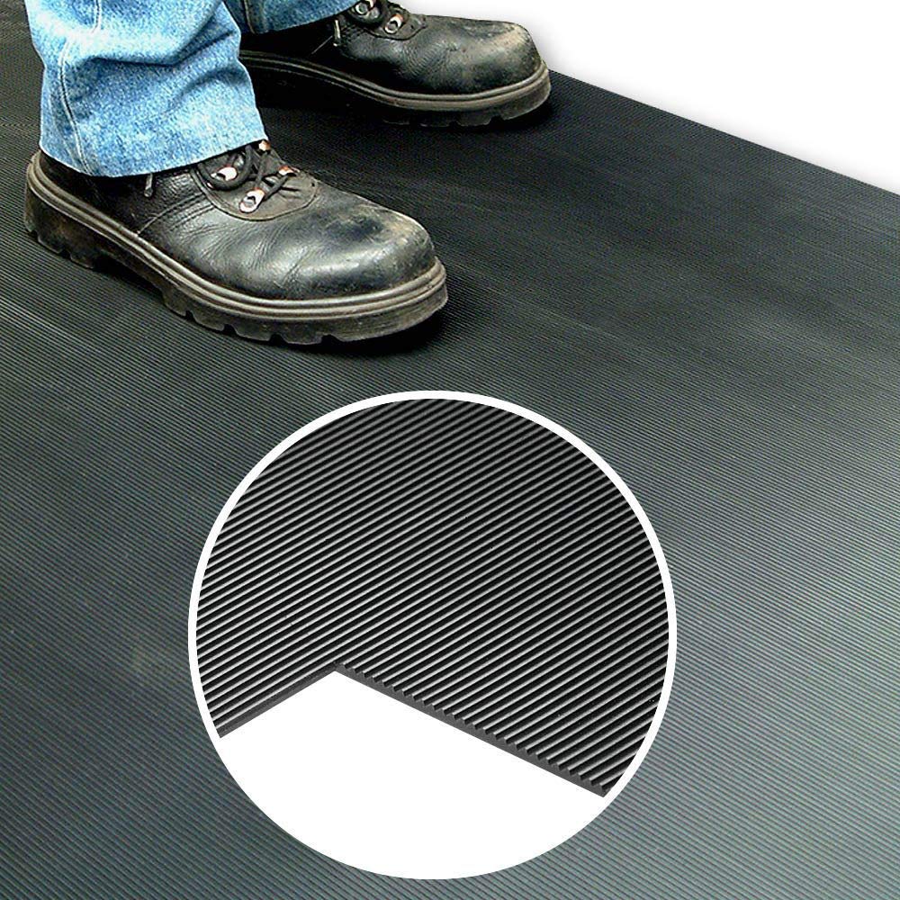 Coba Black Fine Ribbed Rubber Matting 900Mm X 2.5M