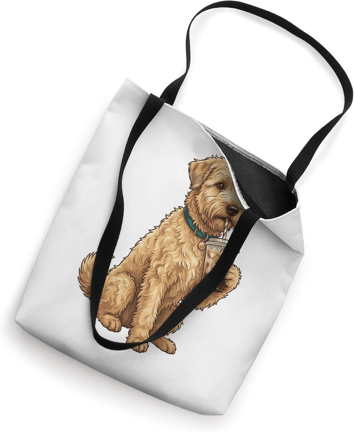 Soft Coated Wheaten Terrier Iced Coffee Lover Funny Dog Tote Bag
