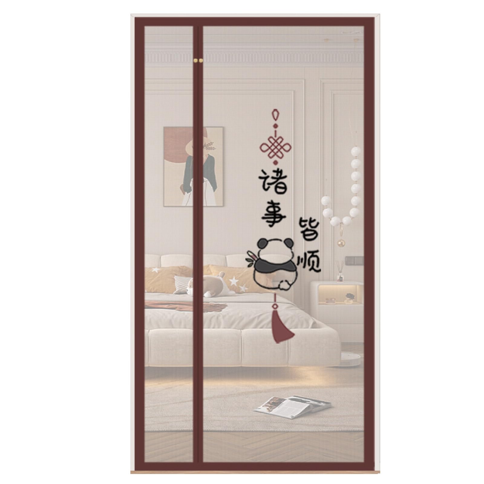 Moustiquaire magnétique porte chien chat stop insectes motif panda ouverture droite