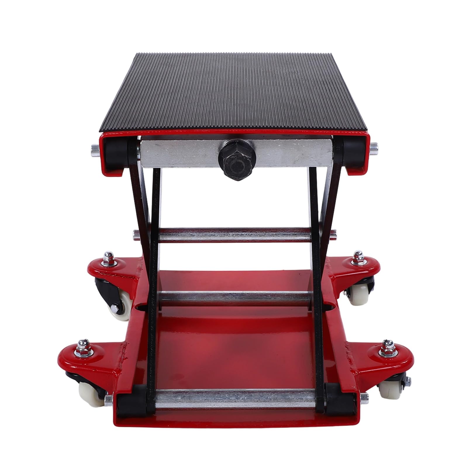 CHICIRIS Elevador de Tijera para Moto, Capacidad 510 Kg, Ajustable de 4.3 a 14.7 Pulgadas, con 4 Ruedas y Plataforma Ancha Plegable para Motos Cruiser y Touring