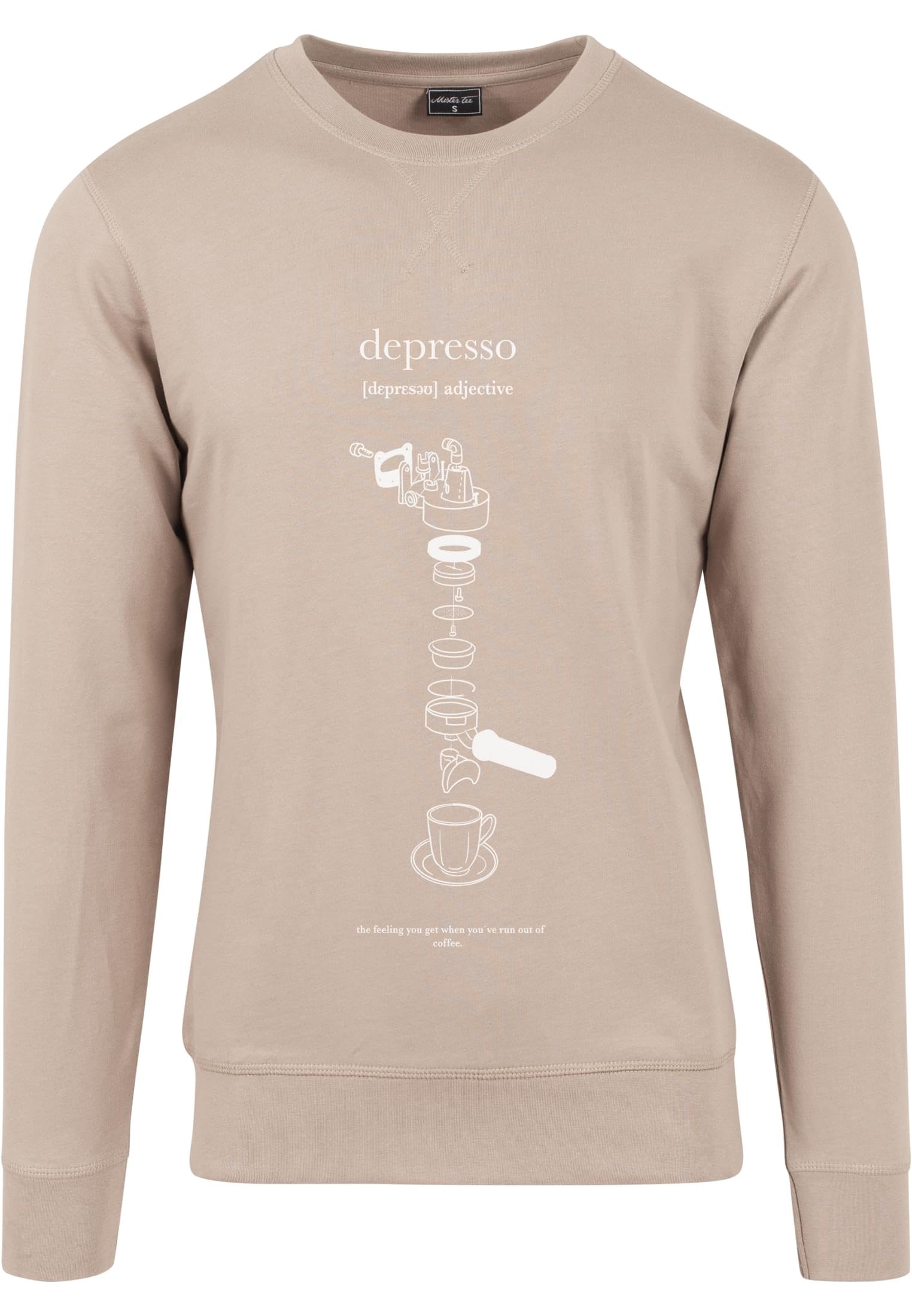 Mister Tee Men's Depresso Crewneck Sweatshirt, Darksand,