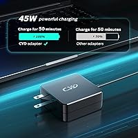 Vista 3 de CYD Cable de alimentación para laptop de 45 W, 19.5 V, 2.31 A, compatible con cargador de laptop Dell Inspiron 13 5368 5378 7352 7353 7359 7368 7378