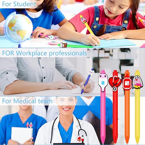 Miniatura 7 de Resurhang Juego de 48 bolígrafos para enfermeras, accesorios de regalo de agradecimiento, regalos retráctiles para asistente médico, regalos de