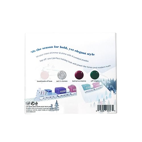 Miniatura 3 de essie Esmalte de uñas de calidad de salón, 8 libres vegano, juego de 4 esmaltes de uñas de larga duración, The Express Polar Bolds, 1 kit