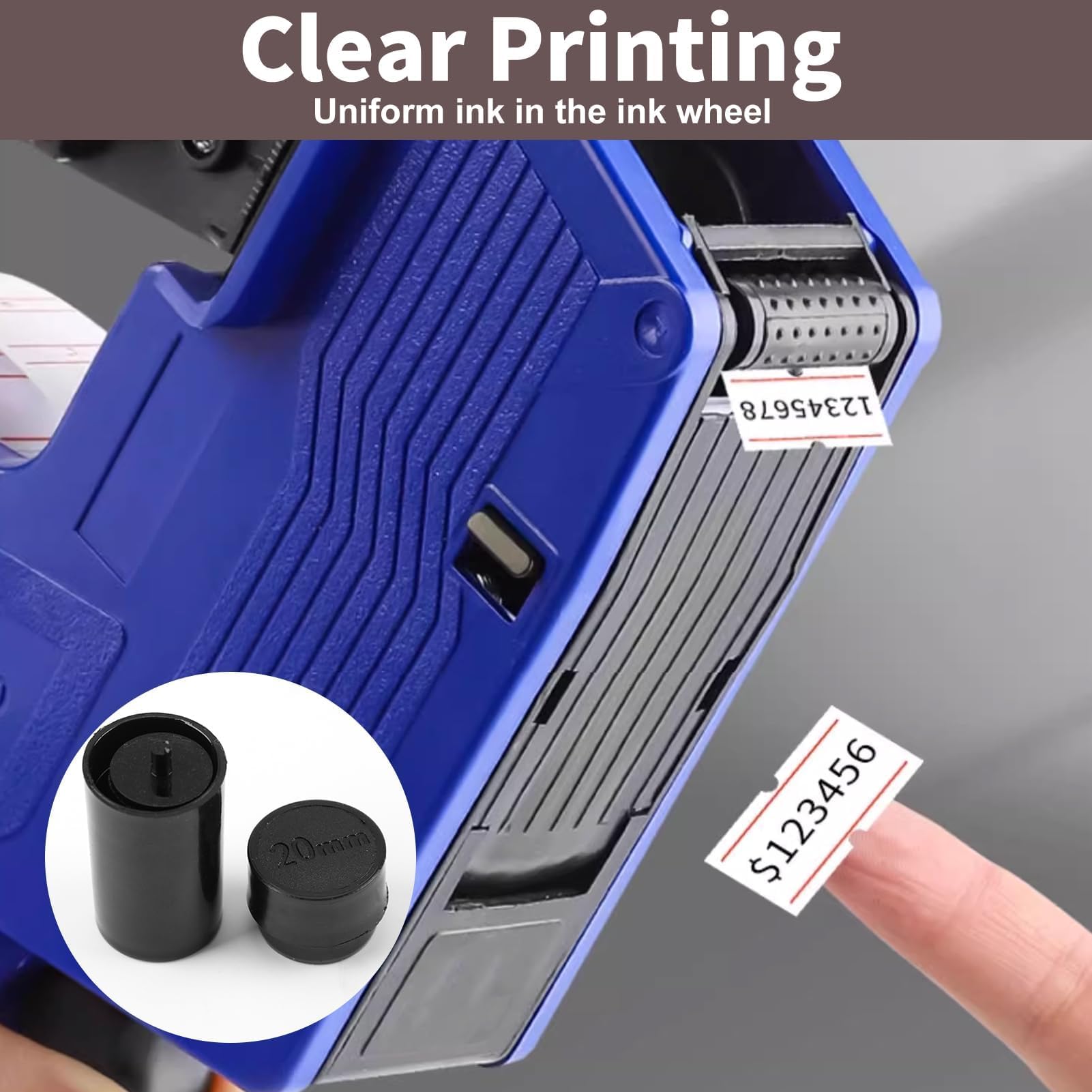 Pack of 3 Black Ink Roller Cartridges for Swift M8-22 Price Gun Price Labeller Roller Accessories Compatible with Swift Motex Danro Quicktag Tiger Labelers 20mm*12mm Ink Rolls Easy to Replace - Image 4