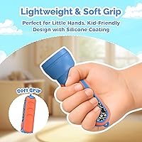 Vista 7 de ETENWOLF L1 Linterna recargable para niños, linterna LED con divertidas pegatinas DIY, 6 modos de luz, brillo ajustable, batería de 1500mAh