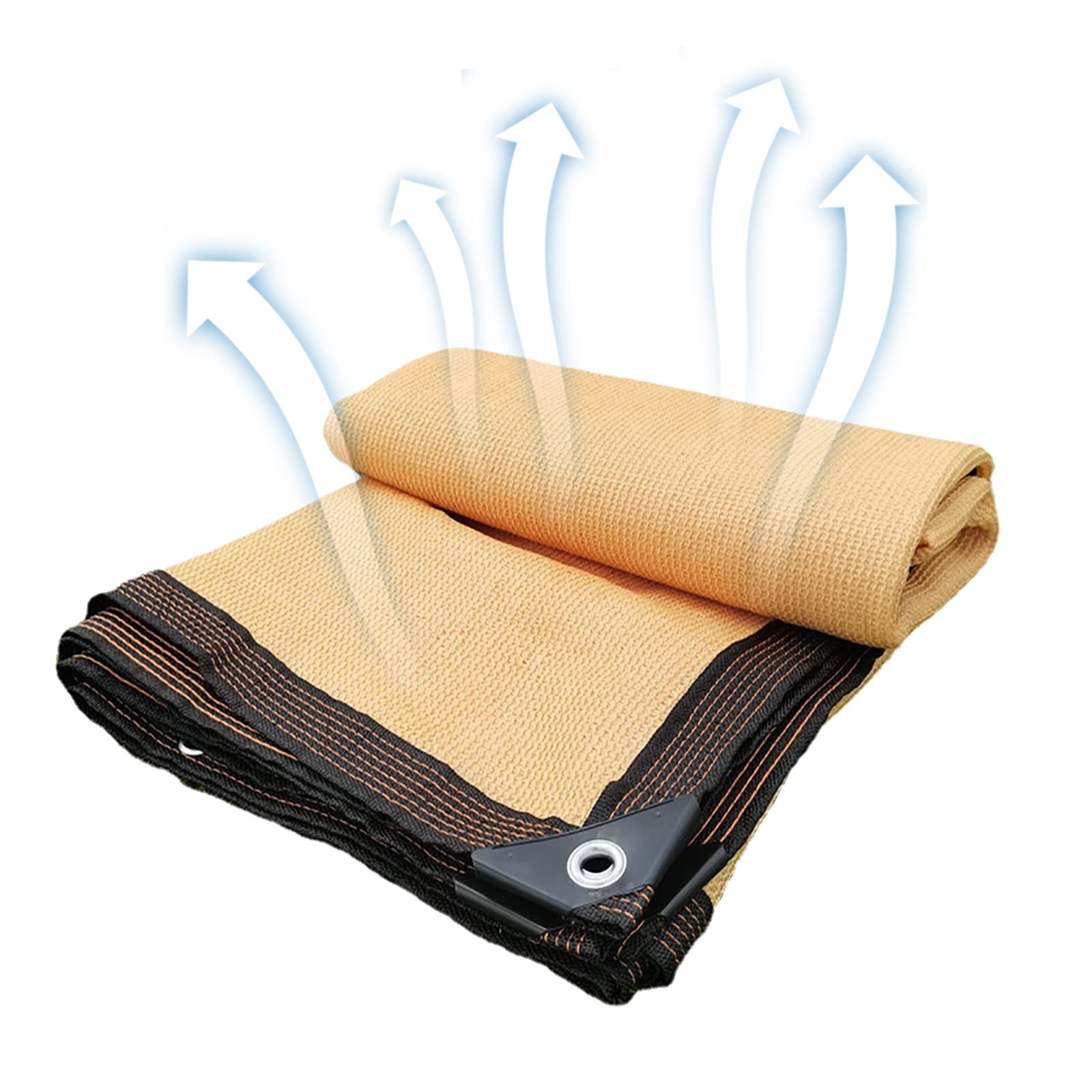 Red De Sombreo Beige, Malla De Sombreo De Protección Solar De HDPE, Velas De Sombreo con Ojales para Patio Trasero, Jardín, Granero, Perreras, 5x10m 6x9m 7x8m 8x8m 8x12m(Tamaño:4X6M)