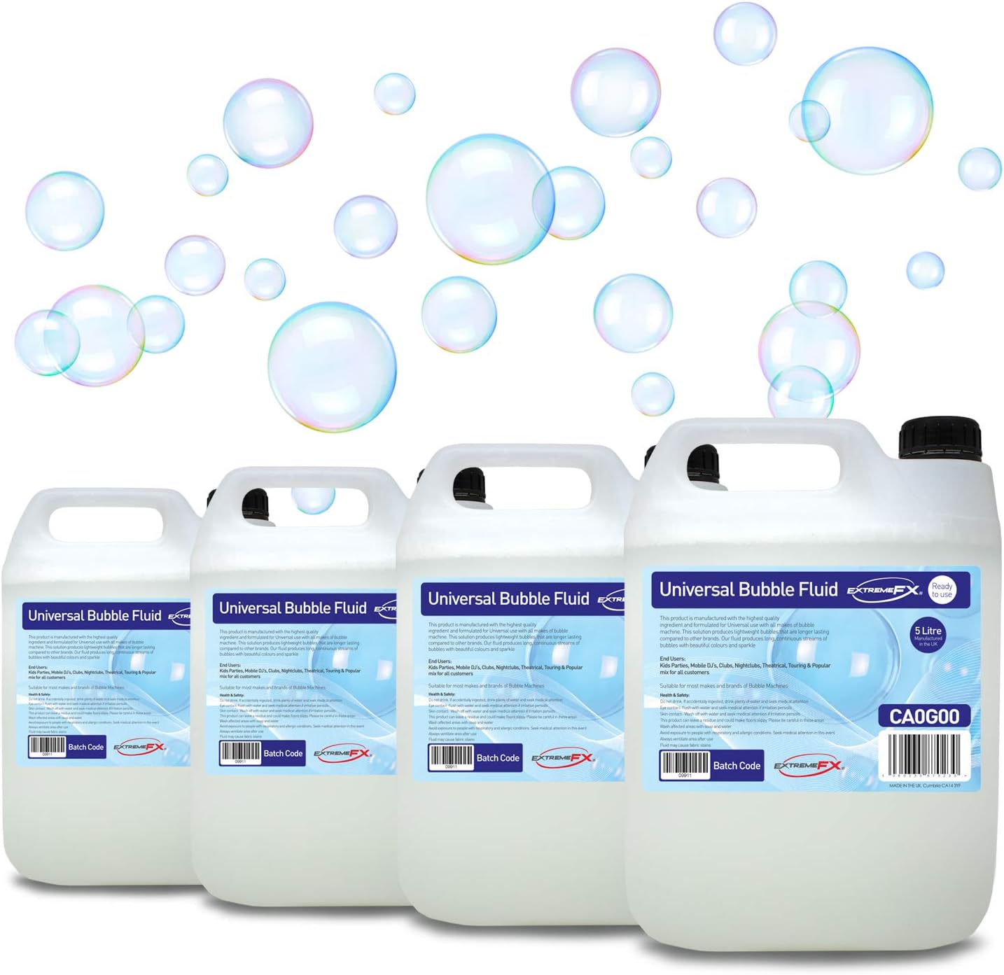 Bubble Fluid 4x5L, 20 Litres, bubble machine liquid fluid solution