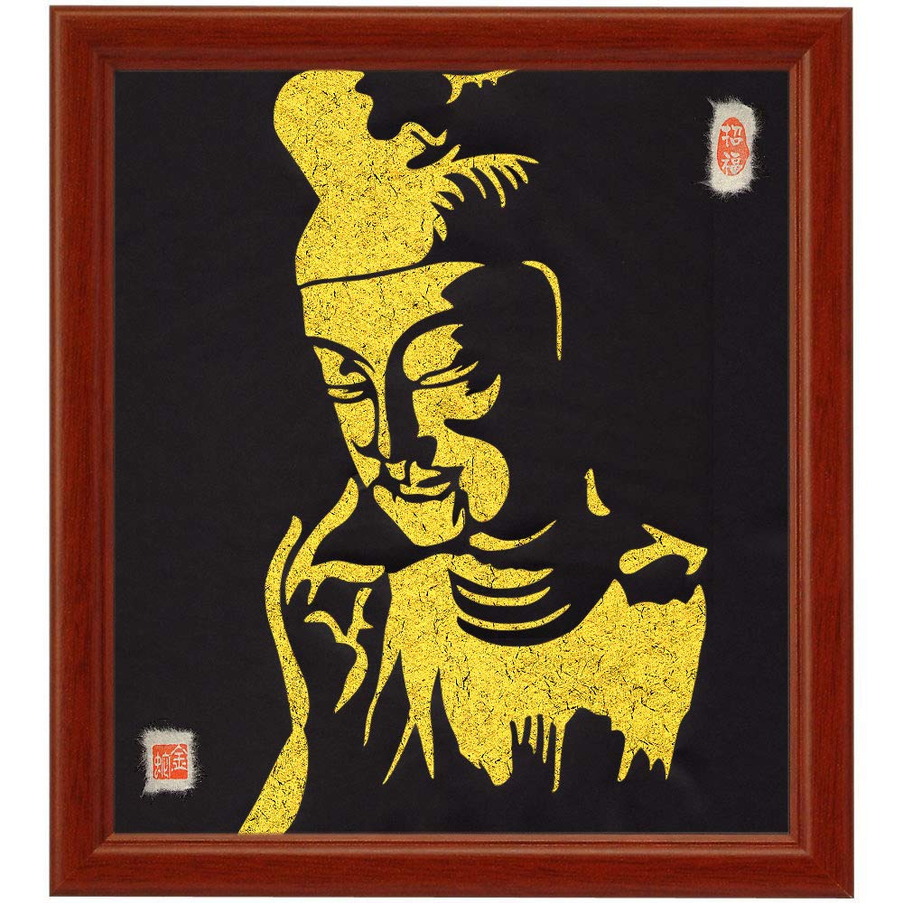 Amazon｜開運切り絵『広隆寺・弥勒菩薩半跏像 顔』 色紙サイズ 額装