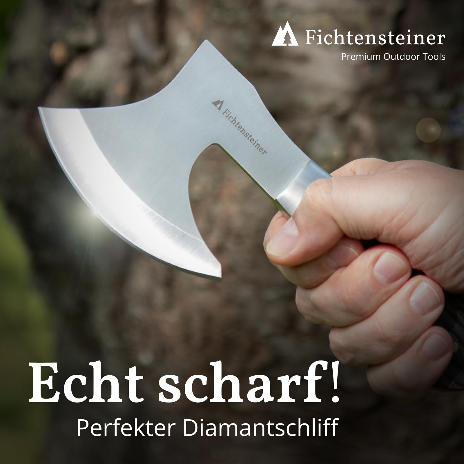 Camping Axt Alaska inkl. Geschenkbox - Beil für Camping, Jagen, Angeln, Wohnmobil, Outdoor, aus Edelstahl, super scharf, leicht, sehr robust - mit praktischer Tragehülle (Geschenkbox)