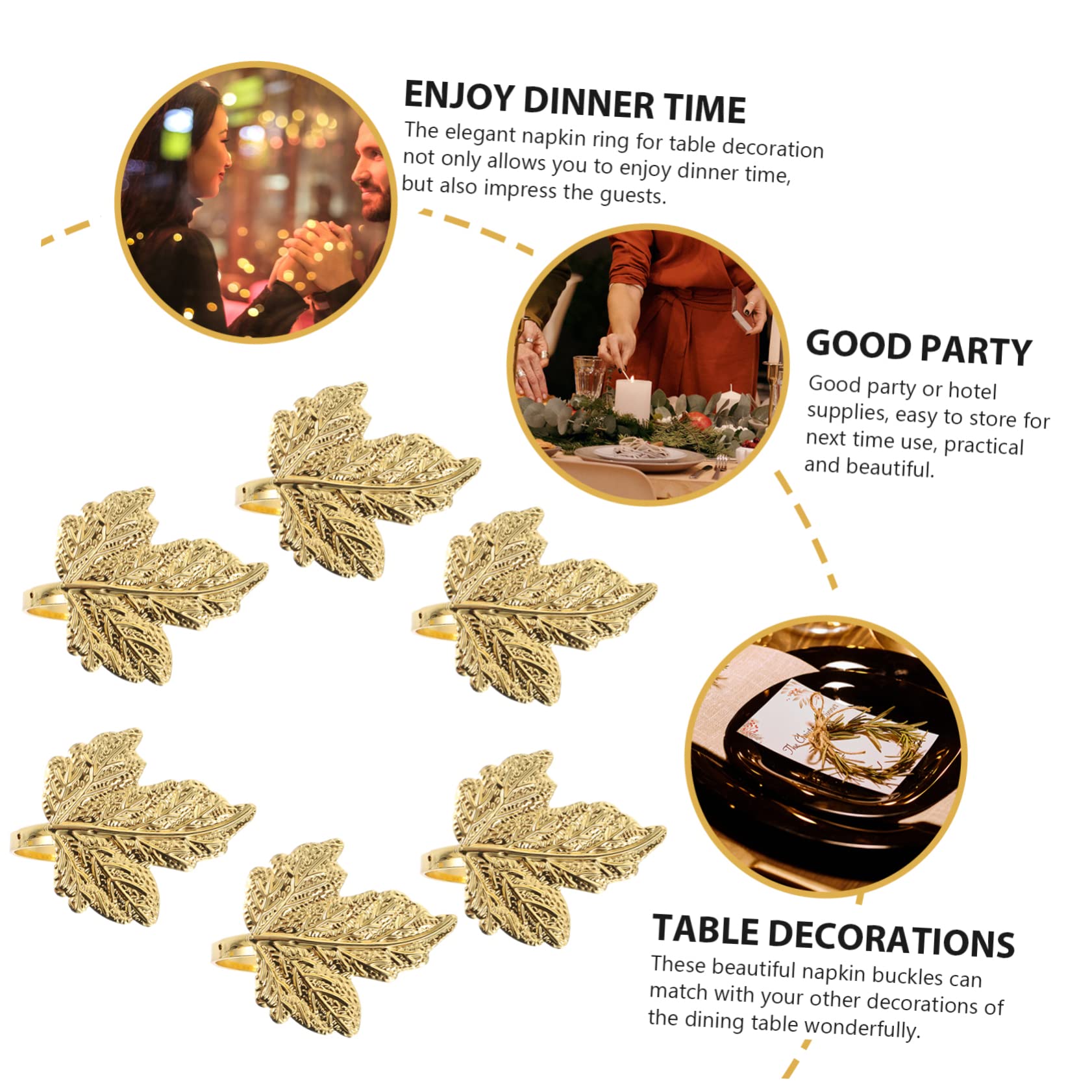 ABOOFAN 18stücke Teiliges Serviettenringe Blattdesign Tischdekoration Für Hochzeiten Und Dinnerpartys Goldene Napkin Buckles Für Stilvolles
