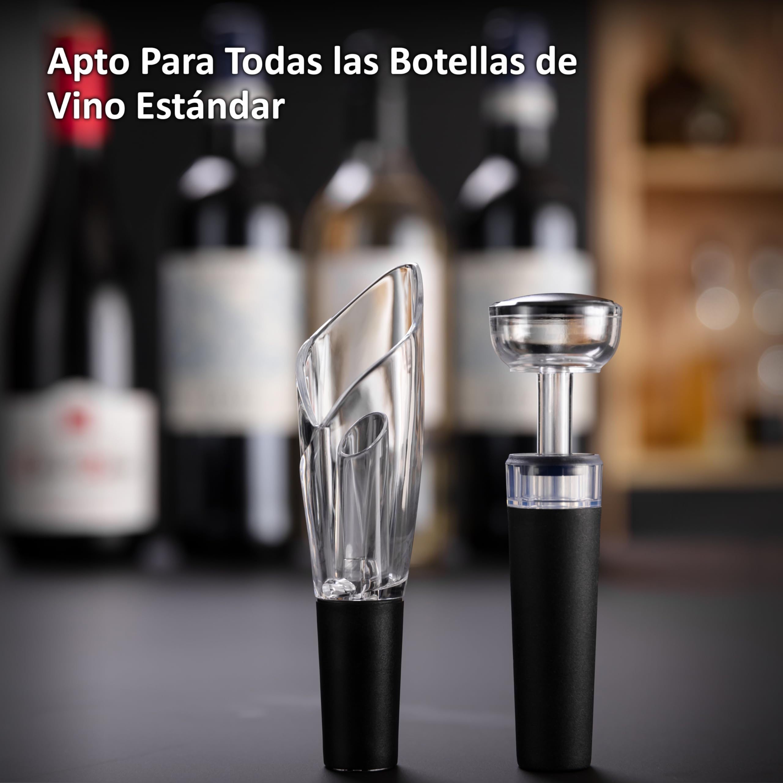 Haier HAWGKIT02 Set de Accesorios para Vino, Incluye Aireador y Recogegotas en forma de Tulipán, Tapón de Vacío.