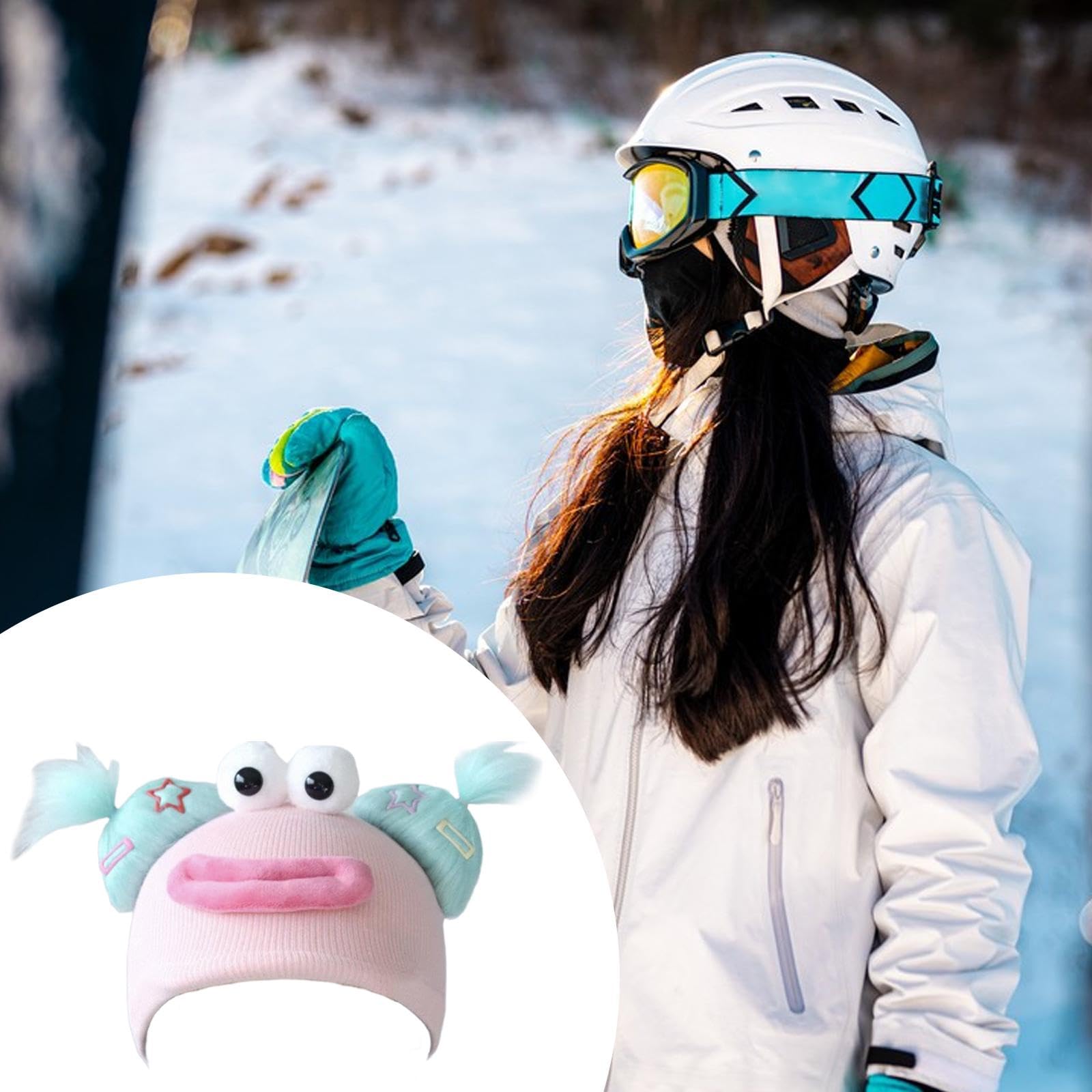 Copertura Casco Elastica per Casco Accessorio Casco Snowboard Decorativo in Maglia con Trecce Appariscenti Morbida E Resistente Adatta per