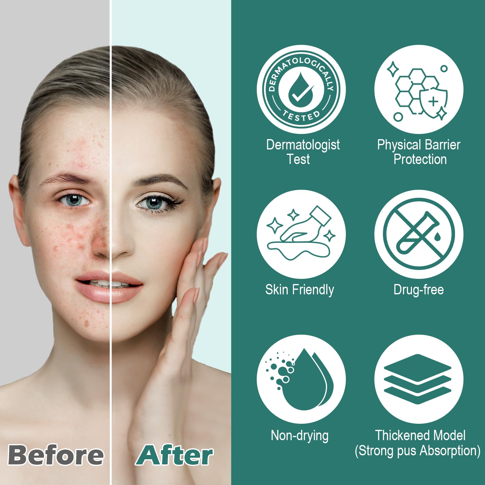 400 Pezzi Cerotti Brufoli, Pimple Patch Brufoli, Stelline Invisibili Idrocolloide Acne Pimple, 2-In-1 Cerotti Per Brufoli Viso con 10 Tamponi Imbevuti di Alcol e Pinzette