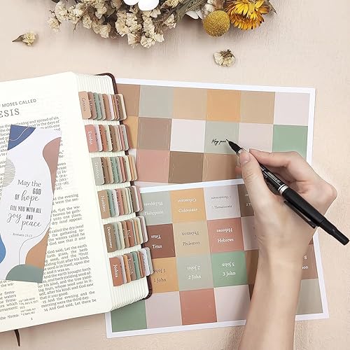 Miniatura 6 de Pestañas bíblicas, suministros de estudio bíblico, pestañas laminadas de diario bíblico para mujeres, hombres, niños, etiquetas bíblicas de