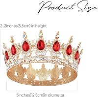 DRESHOW Kristály Barokk Tiara Korona Női Esküvői Fejdísz Strasszos Hercegnő 4