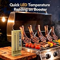 Vista 3 de Termómetro inalámbrico WiFi Sub-1G para carne, rango ilimitado, 7 sensores certificados NIST con temperatura ambiente, 2 formas de monitoreo