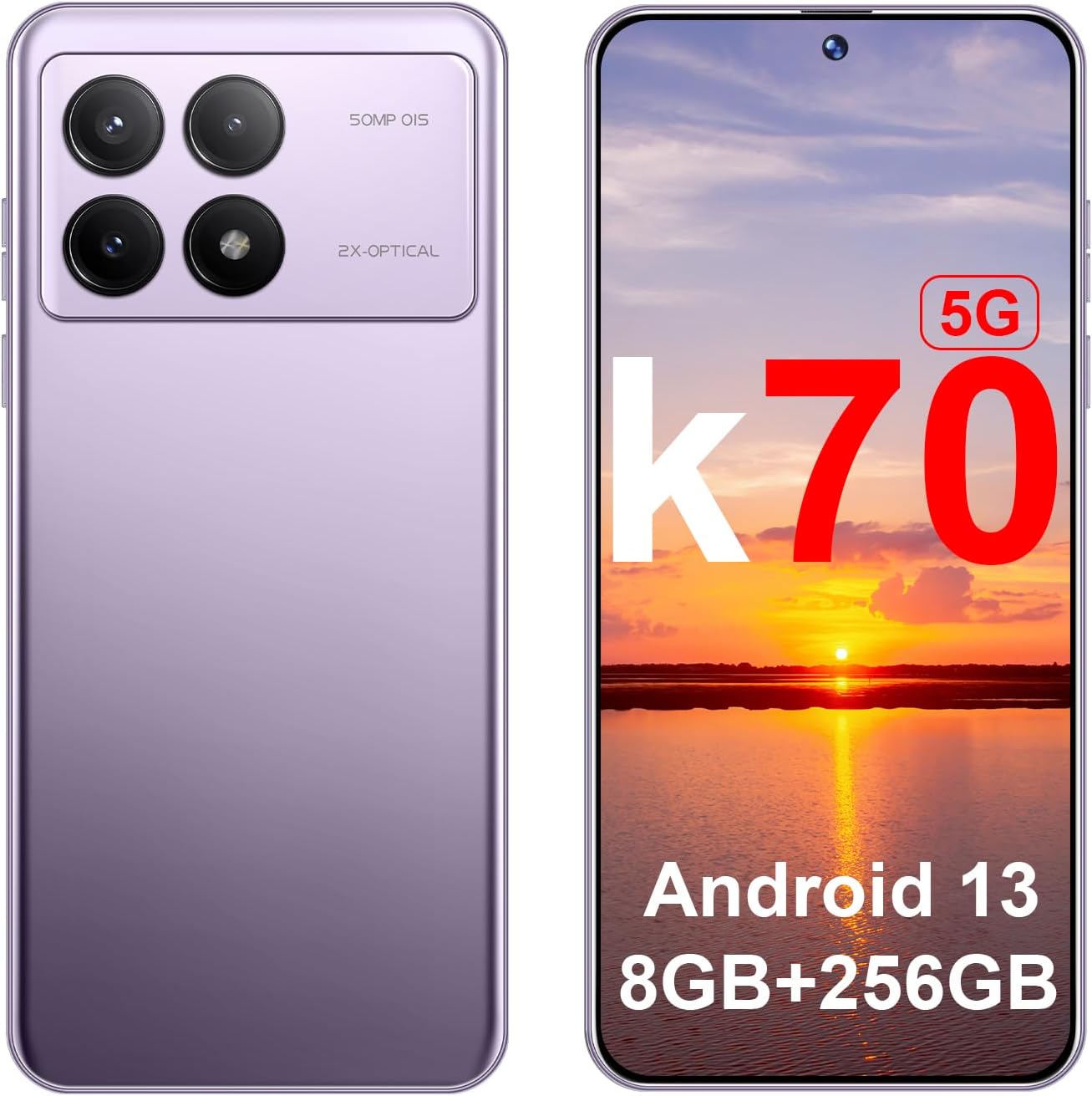 Amazon.com: K70 5G Android Phones 2024 Android 13 Cell Phones 6.8