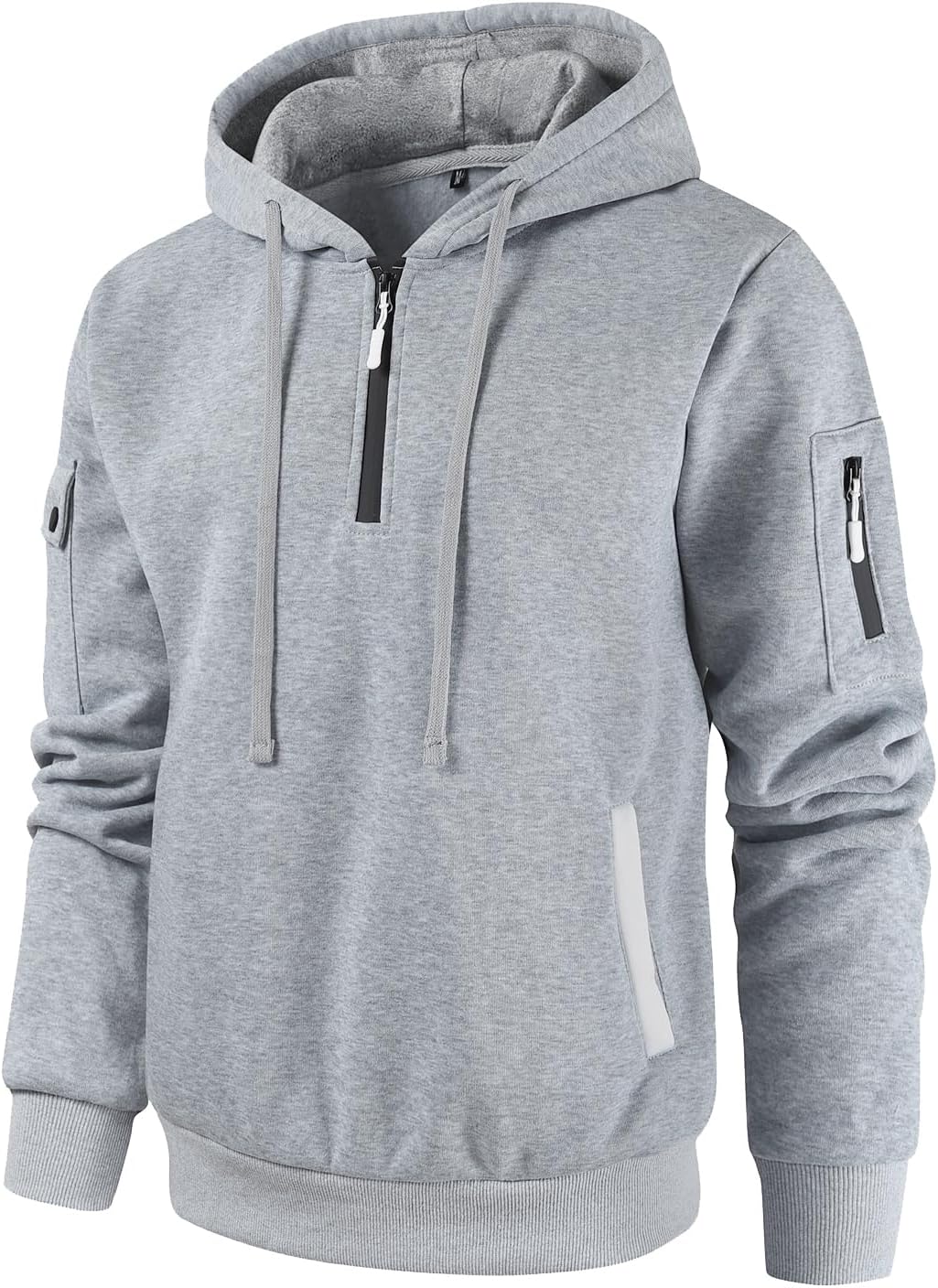 Leidowei Men's Hoodies Casual Pullover Hooded Sweatshirt Long Sleeve Quarter Zip Hoody Tops With Kangaroo Pocket