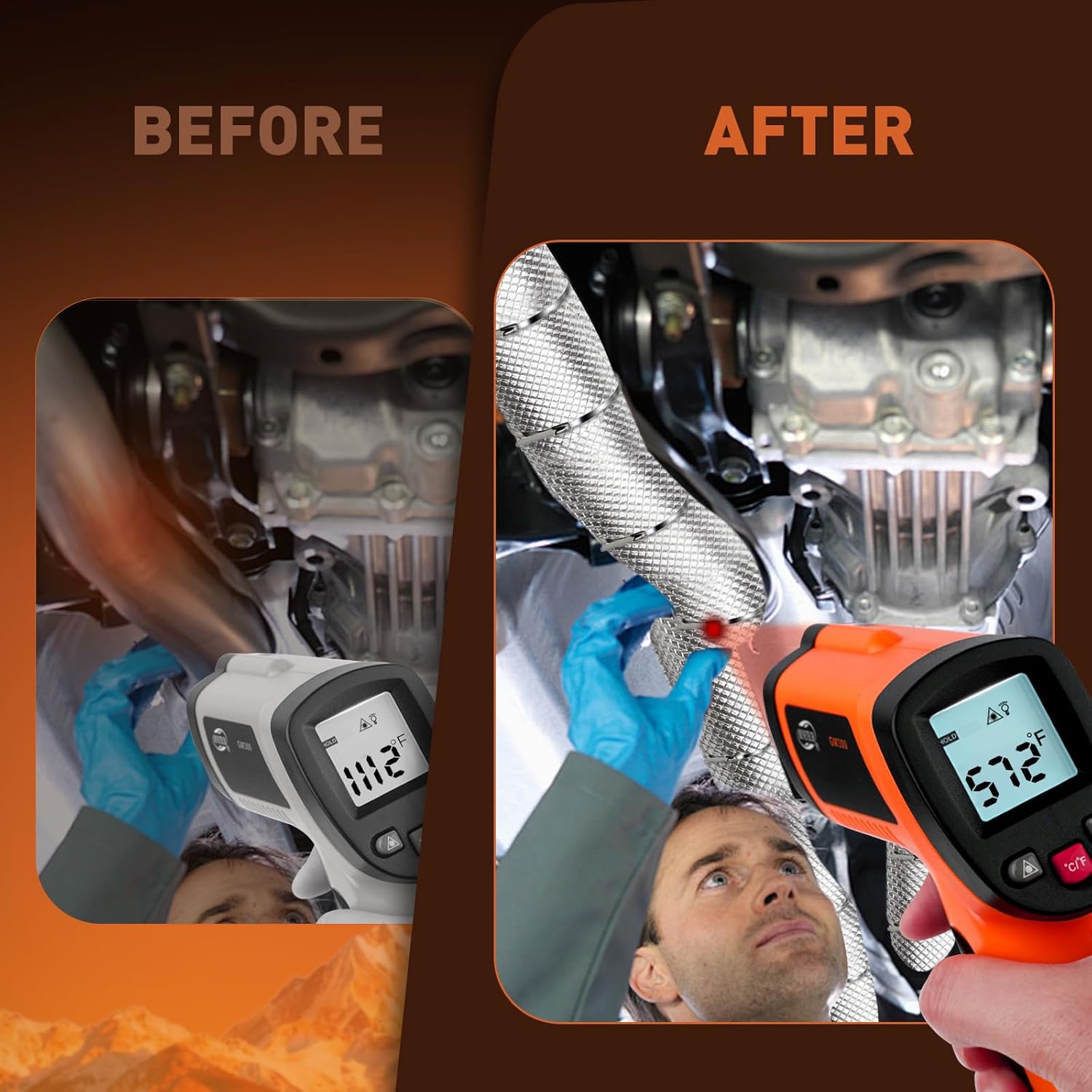 Exhaust Heat Shield Automotive, 16" x 78.7" Heavy Duty Embossed Aluminum Heat Shield Wrap - Reflects 95% of Radiant Heat, Muffler Exhaust Wrap for Car, with 15 Metal Ties