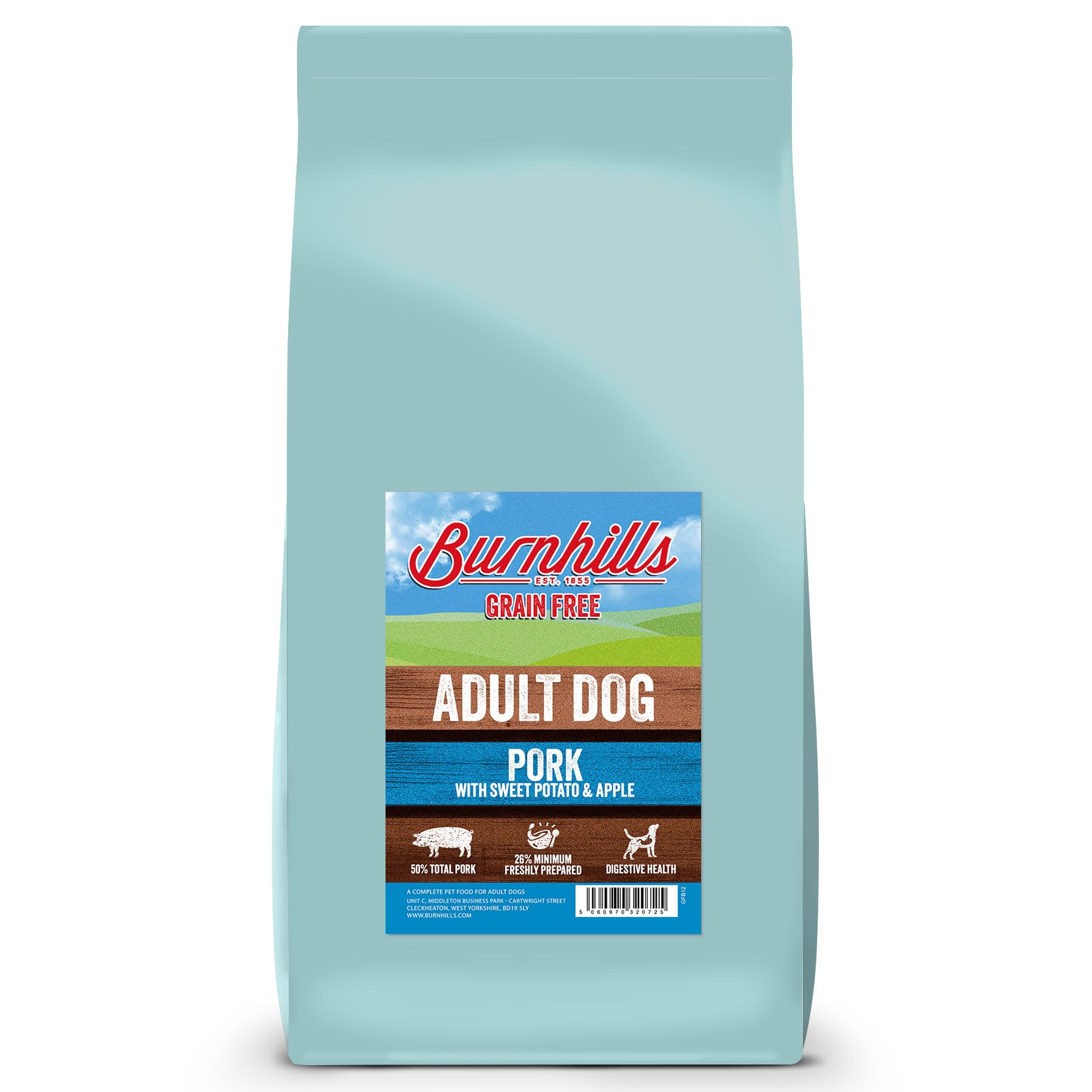 Burnhills Grain Free Pork, Sweet Potato & Apple Adult Dog Food 12Kg