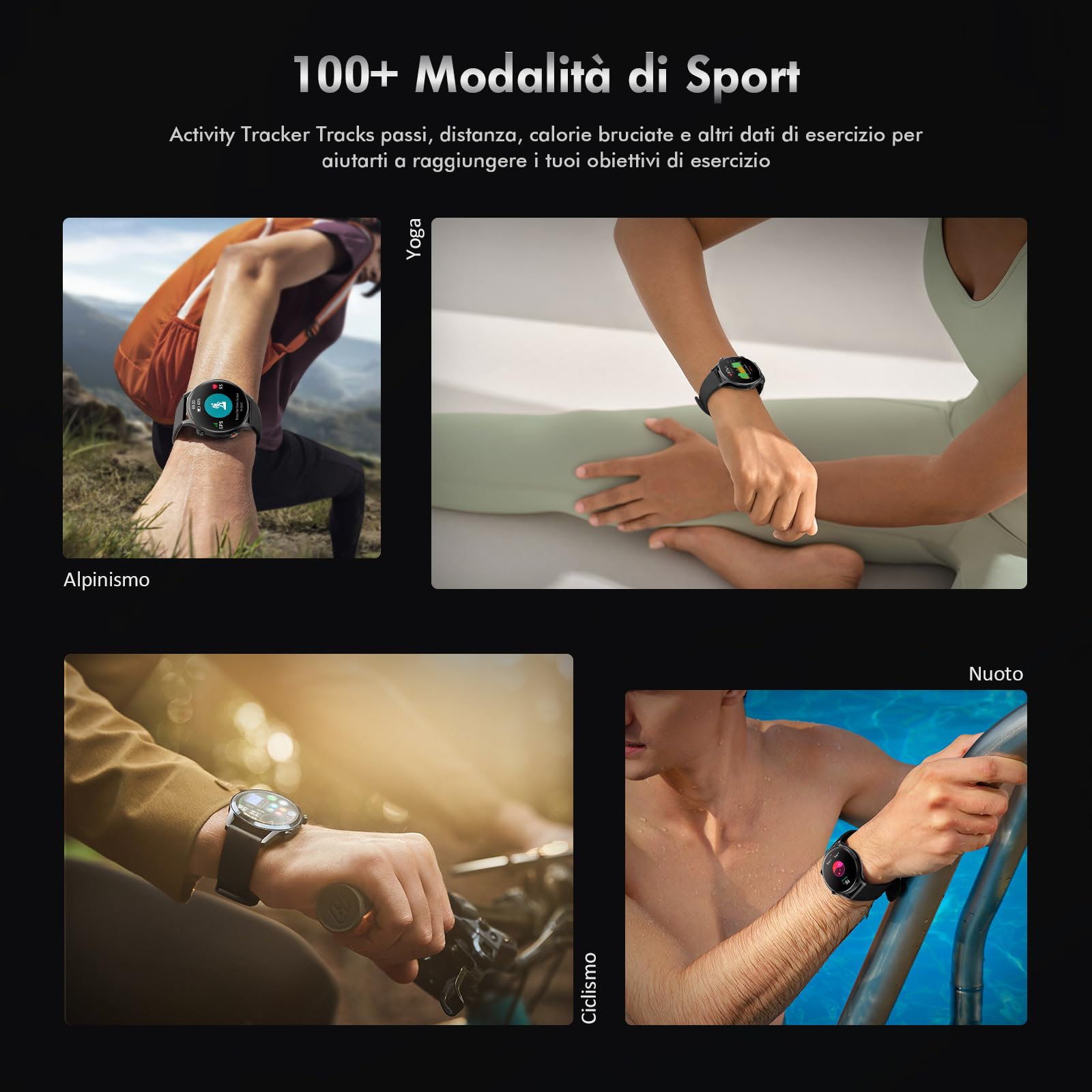 Redriver Smartwatch Uomo Orologio, 1.39" Rotondo Smart Watch Chiamata e Whatsapp, 100+Modalità Sport Fitness Tracker Impermeabile IP68, Pressione Sanguigna, Ecg, SpO2, Sonno, per Android iOS