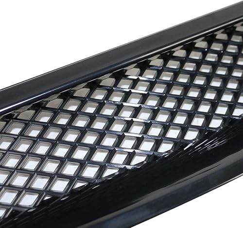 Miniatura 7 de Rejilla compatible con Honda Civic 1999-2000, estilo T-R, plástico ABS, color negro, malla para parachoques delantero IKON MOTORSPORTS