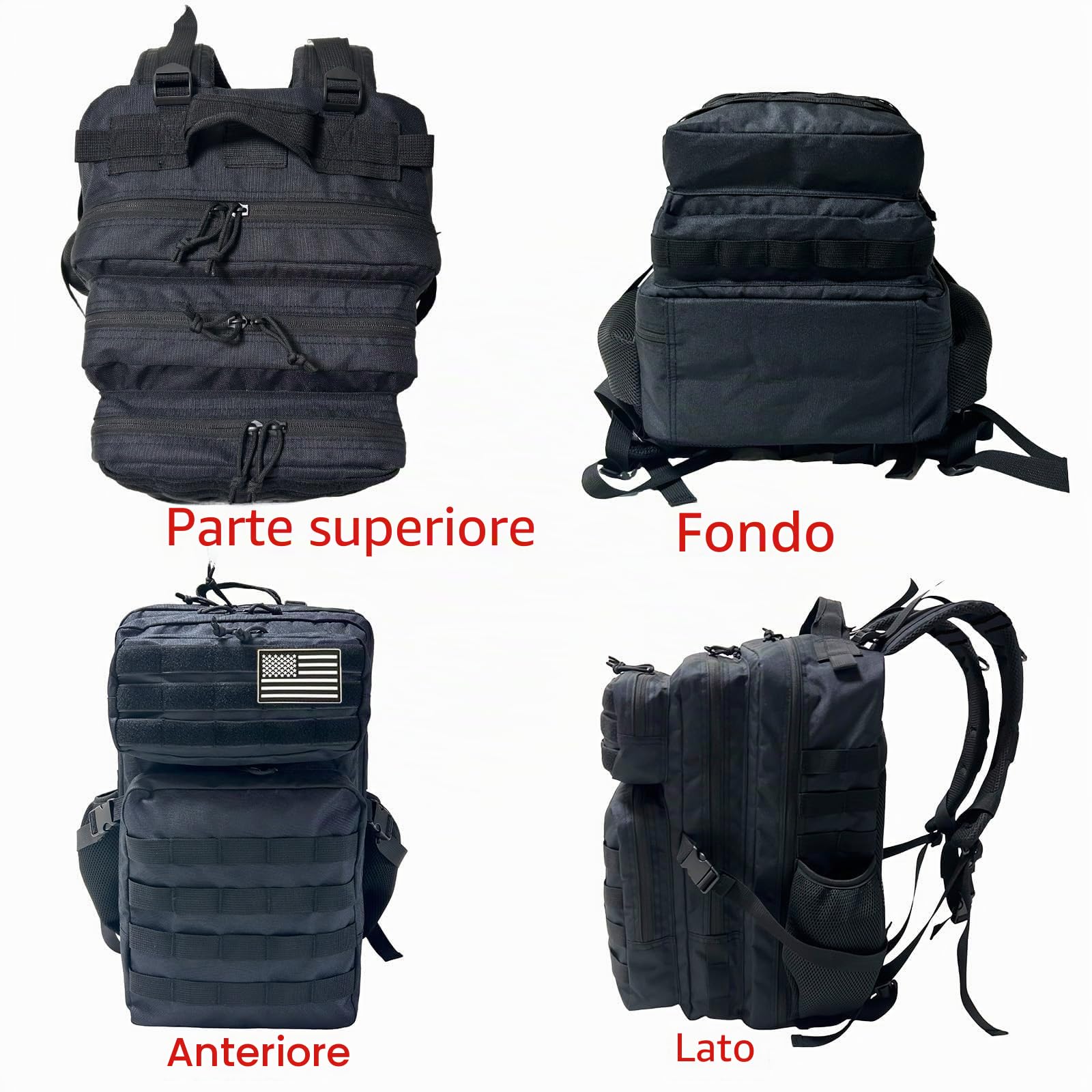 Zaino tattico da uomo da 50 litri zaino militare zaino Molle campeggio escursionismo viaggio zaino esterno con porta bottiglie