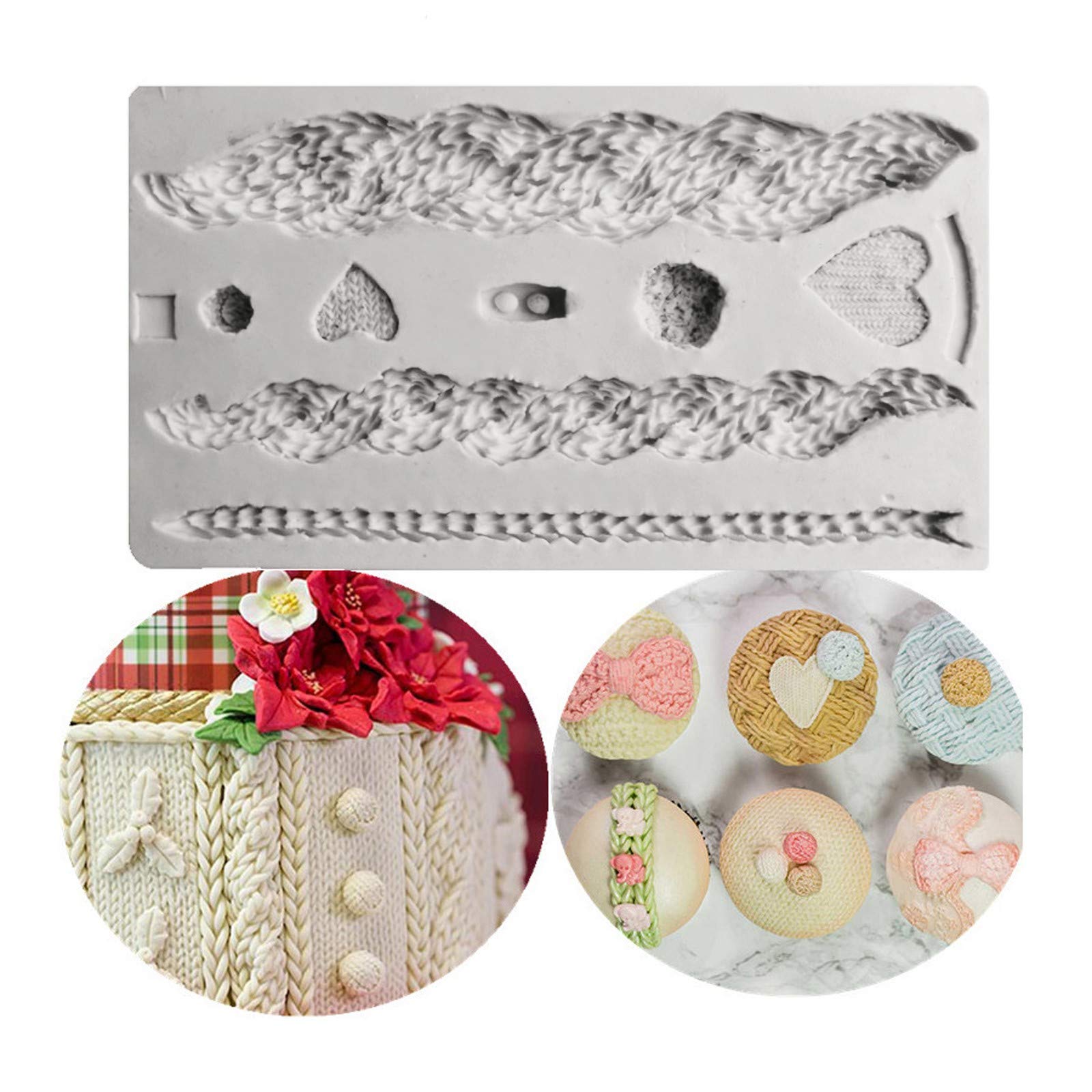 Molds Mold Fondant Cake Knitting Cake Mold Border Texture Silicone Cake Mould Small Nonstick Pan for Air Fryer