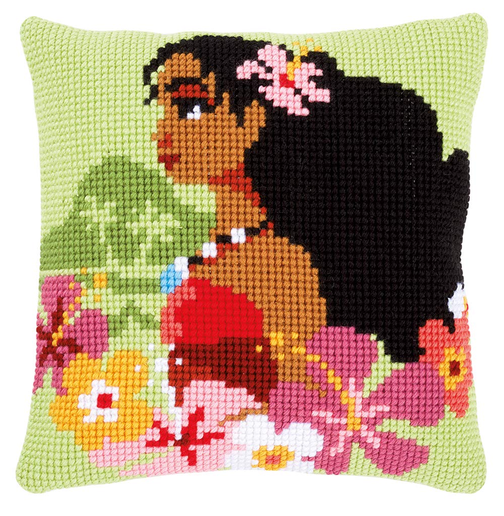 Vervaco Girls Assorted "Moana Island Cross Stitch Cushion,