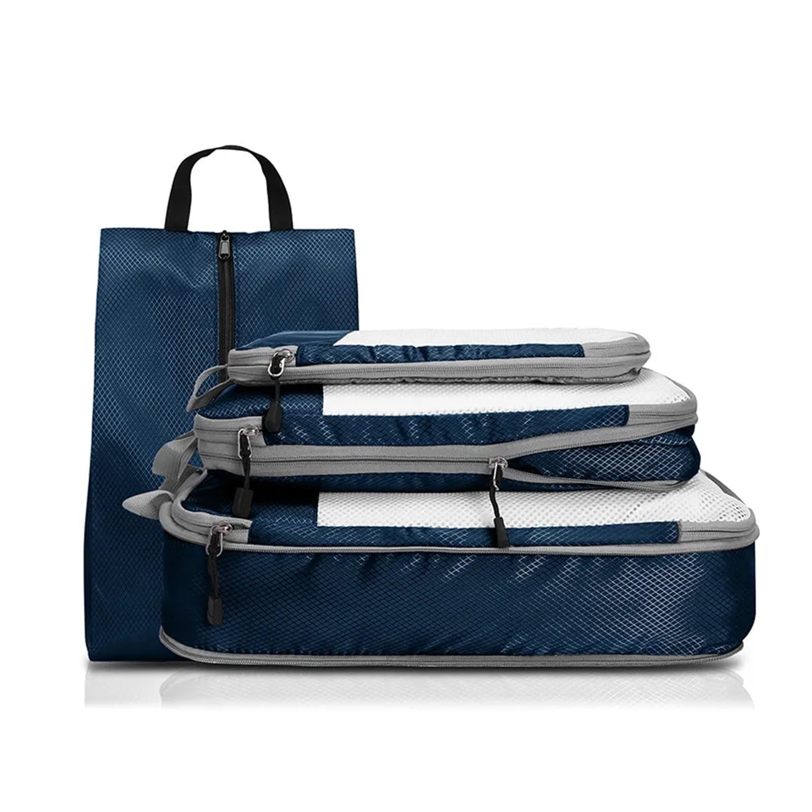 Organizador Maleta Organizador de equipaje portátil viaje, bolsas almacenamiento, cubos compresión, zapatos con malla, ligero, plegable, bolso mano Viaje(Color 05,11112)