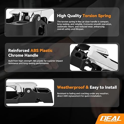 Miniatura 10 de DEAL - Manija de puerta interior del lado derecho del pasajero, compatible con Ford Fusion 06-11 06-11 Mercury Milan 06 Lincoln Zephyr 07-12 Lincoln