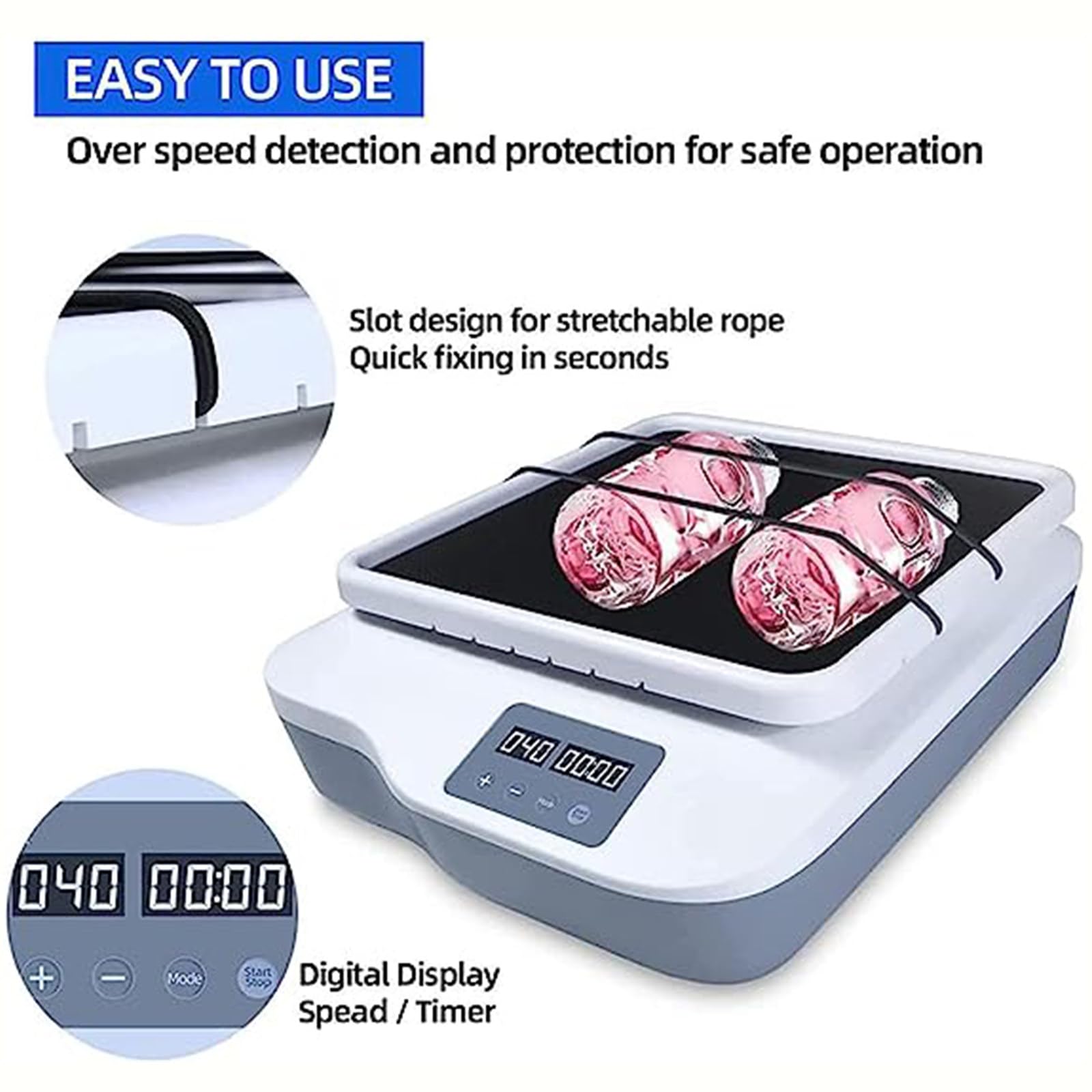Agitador orbital digital, coctelera compacta de laboratorio con velocidad ajustable 40-200 rpm, pantalla LED para velocidad y tiempo, ideal para laboratorios y aulas