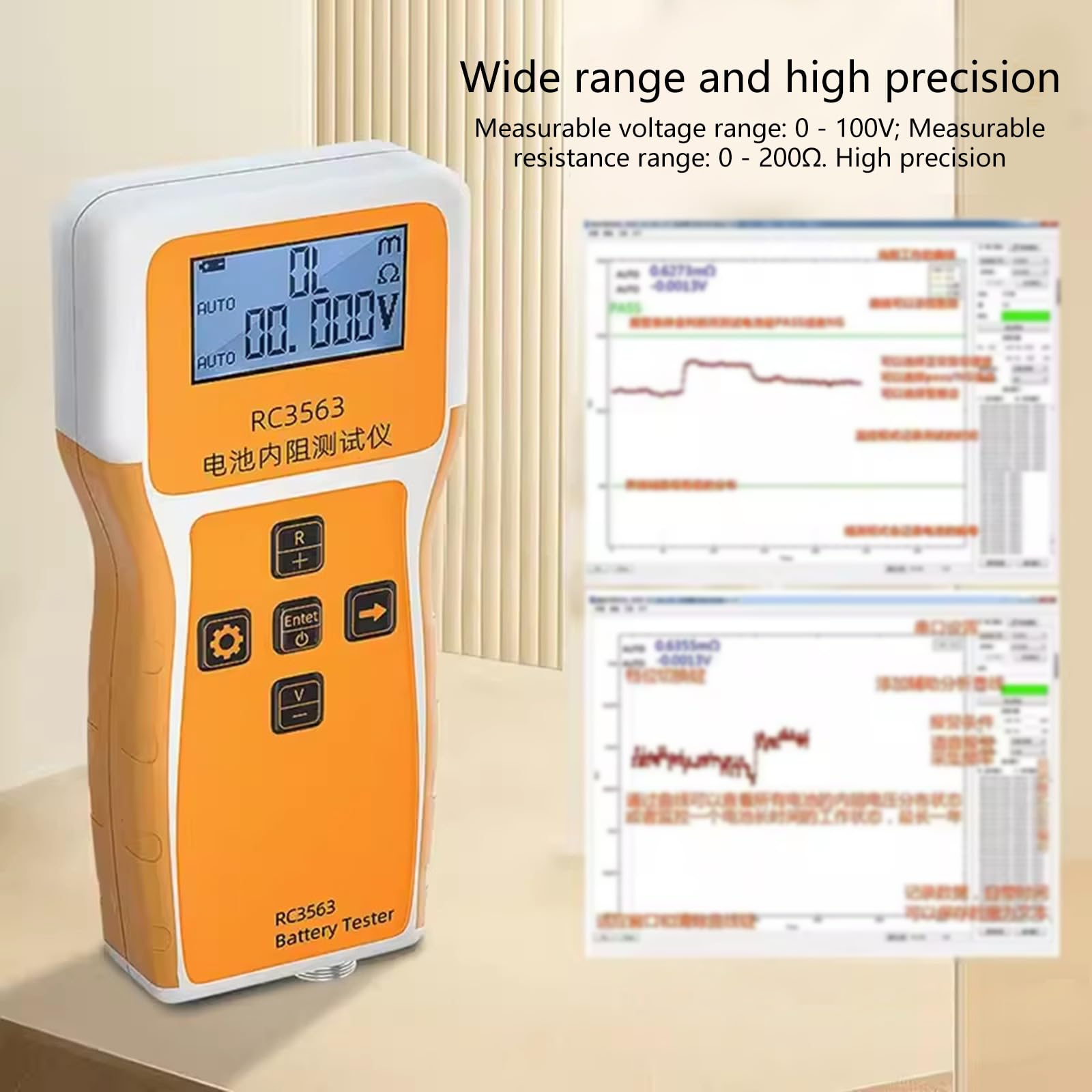 Strumento diagnostico avanzato per l'analisi delle tensioni di resistenza, segnali da 1 kHz, 5 volte/secondo, design leggero, misuratore di tensione della batteria portatile, attrezzatura diagnostica