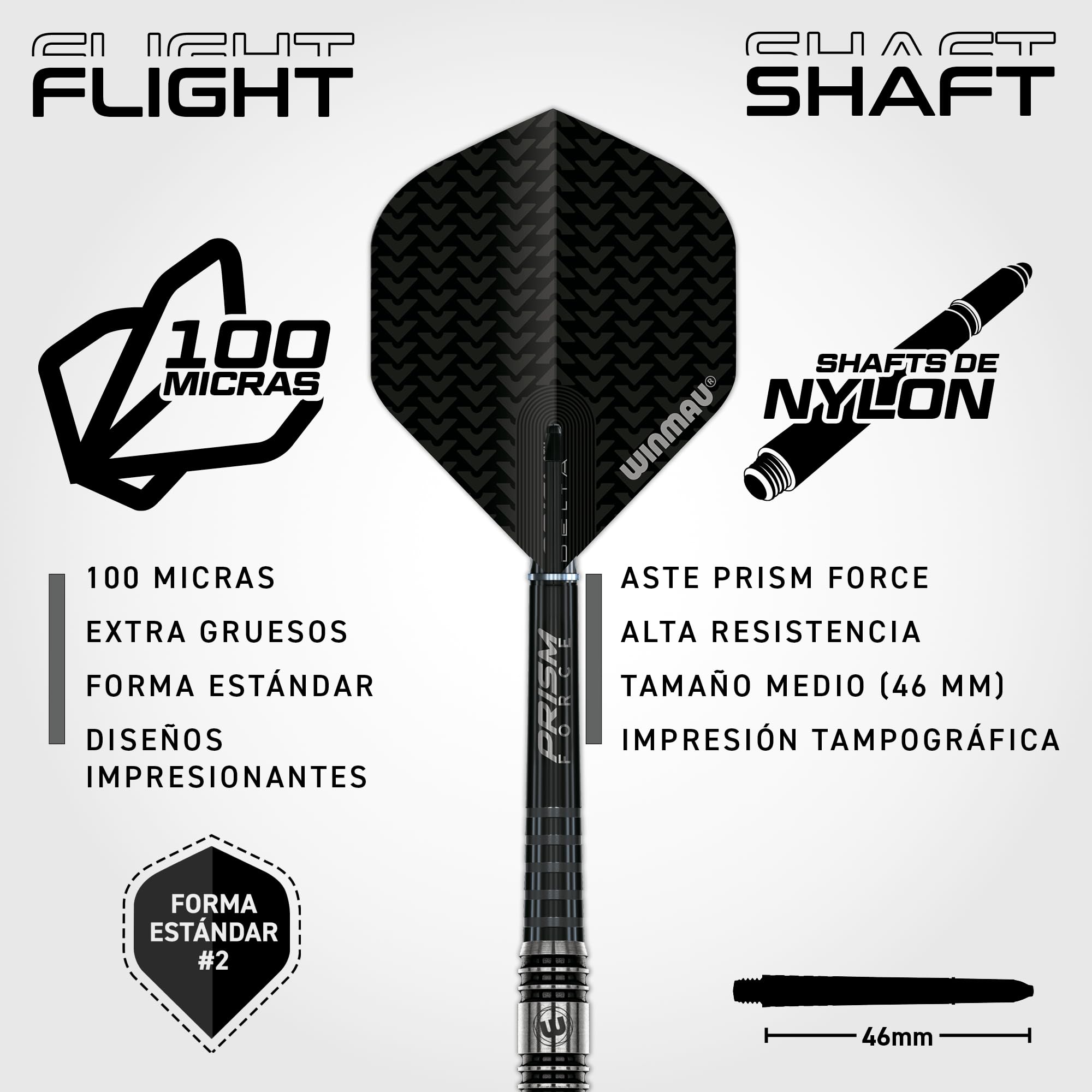 Winmau Blackout Softip - Juego de Dardos de tungsteno con Plumas y Ejes (Tallos)