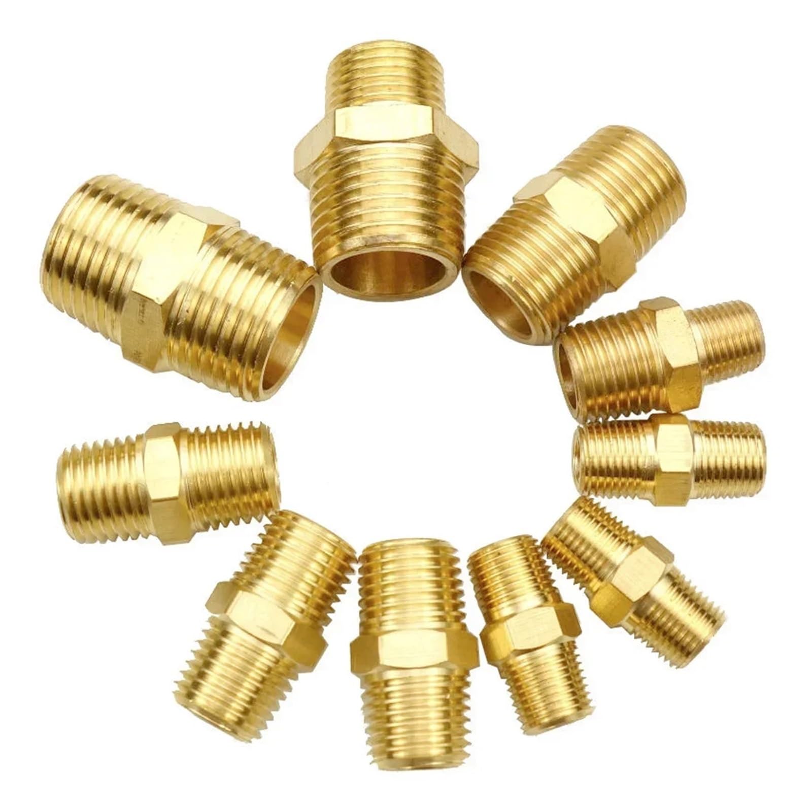 1/8" 1/4" 3/8" 1/2" 3/4" 1" BSPT NPT Maschio Esagonale Nipplo Riduttore Raccordo for Tubo in Ottone Adattatore Connettore Acqua Gas Casa Giardino(NPT 1" To 1")