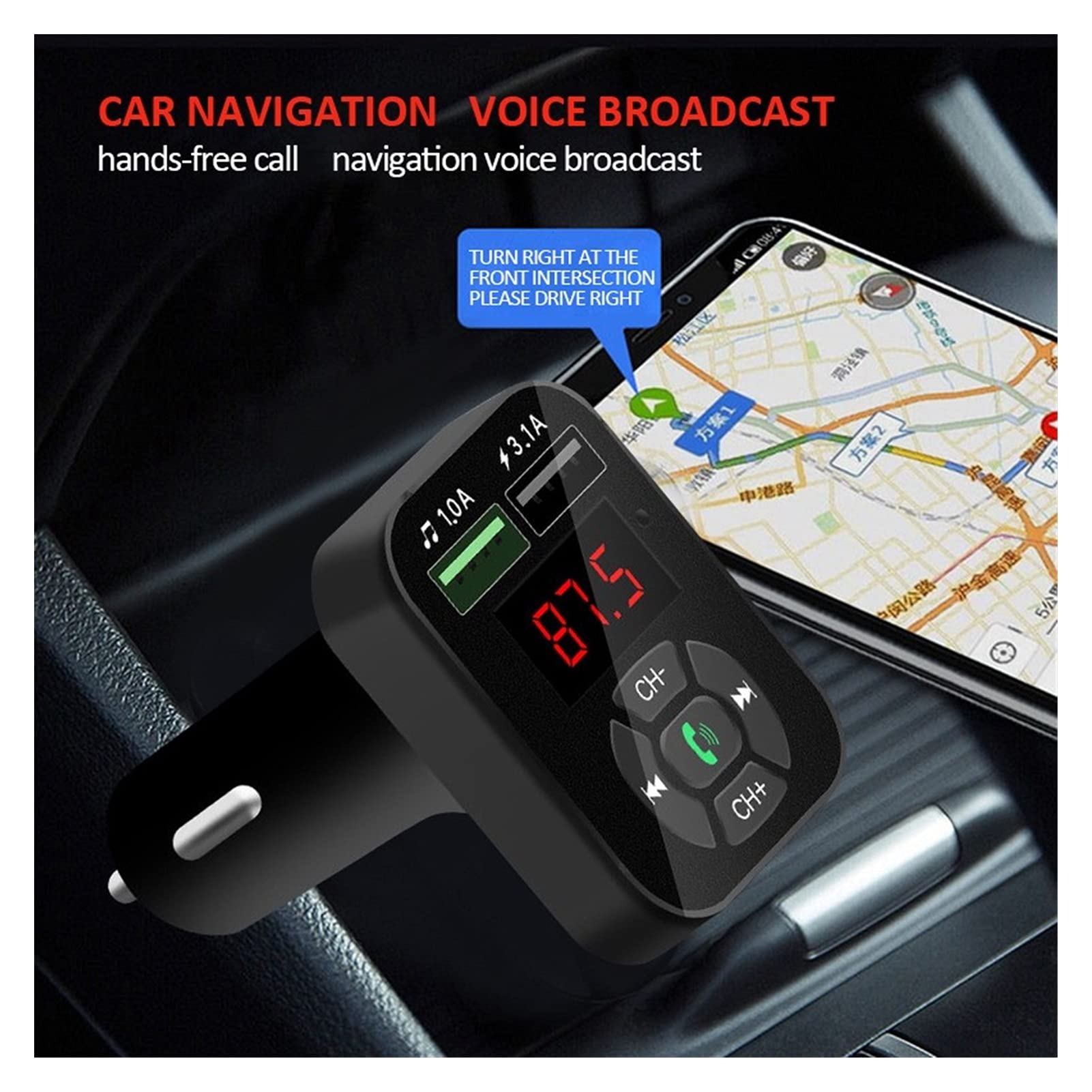 Adattatore Audio Bluetooth. 2pcs Bluetooth 5.0. FM. Trasmettitore U Disco Musicale Play Car MP3 Player Accessory Dual USB Caricabatterie for Cellulare FM. Ricevitore Audio Radio