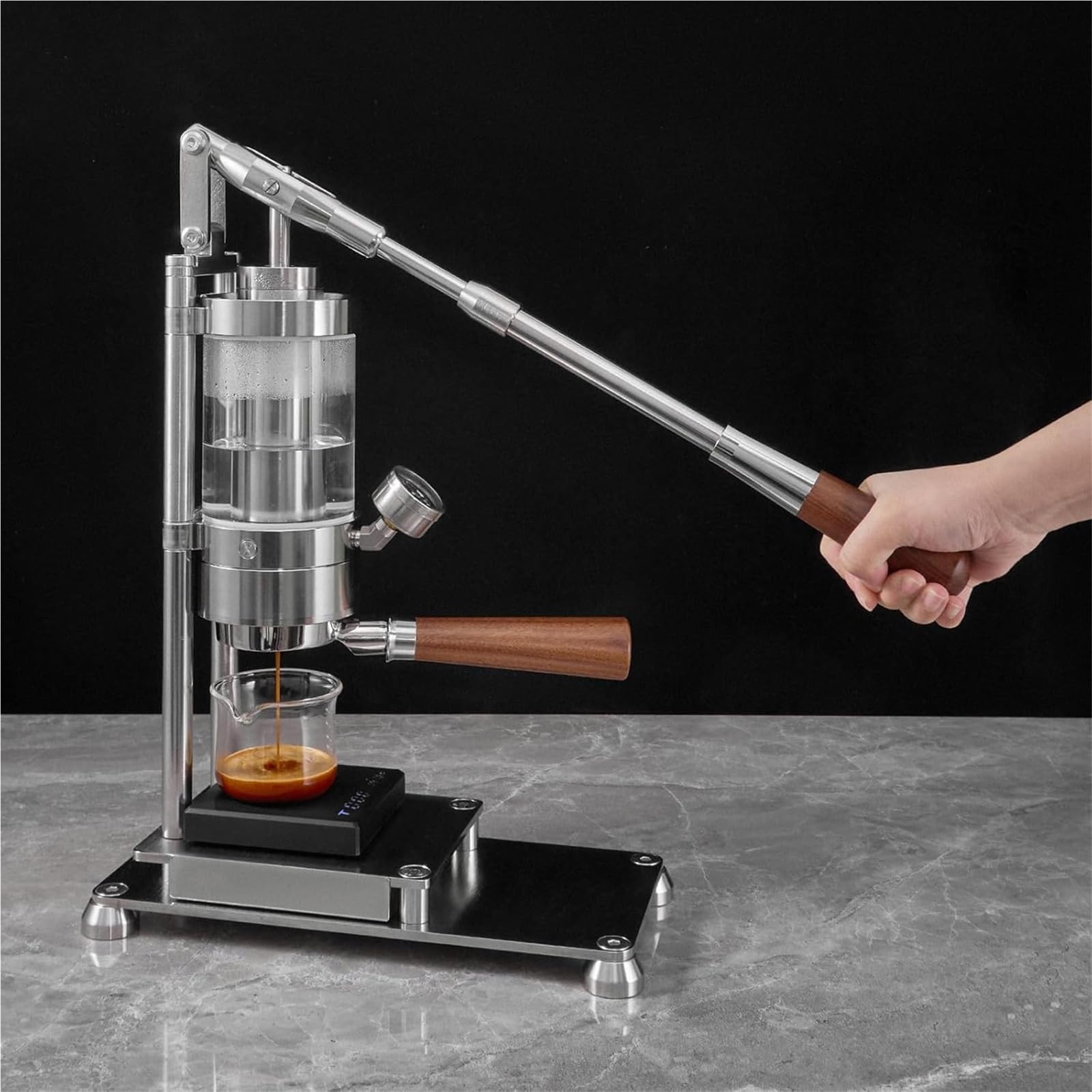 Cafetera manual, cafetera no eléctrica de acero inoxidable, presión de 1 a 16 bar, capacidad de 345 ml para uso doméstico y exterior