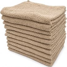 【Quick-Dry Lightweight Type】DanaWay Face Towel Beige Bulk Buy Set of 10 (FT-BE10)