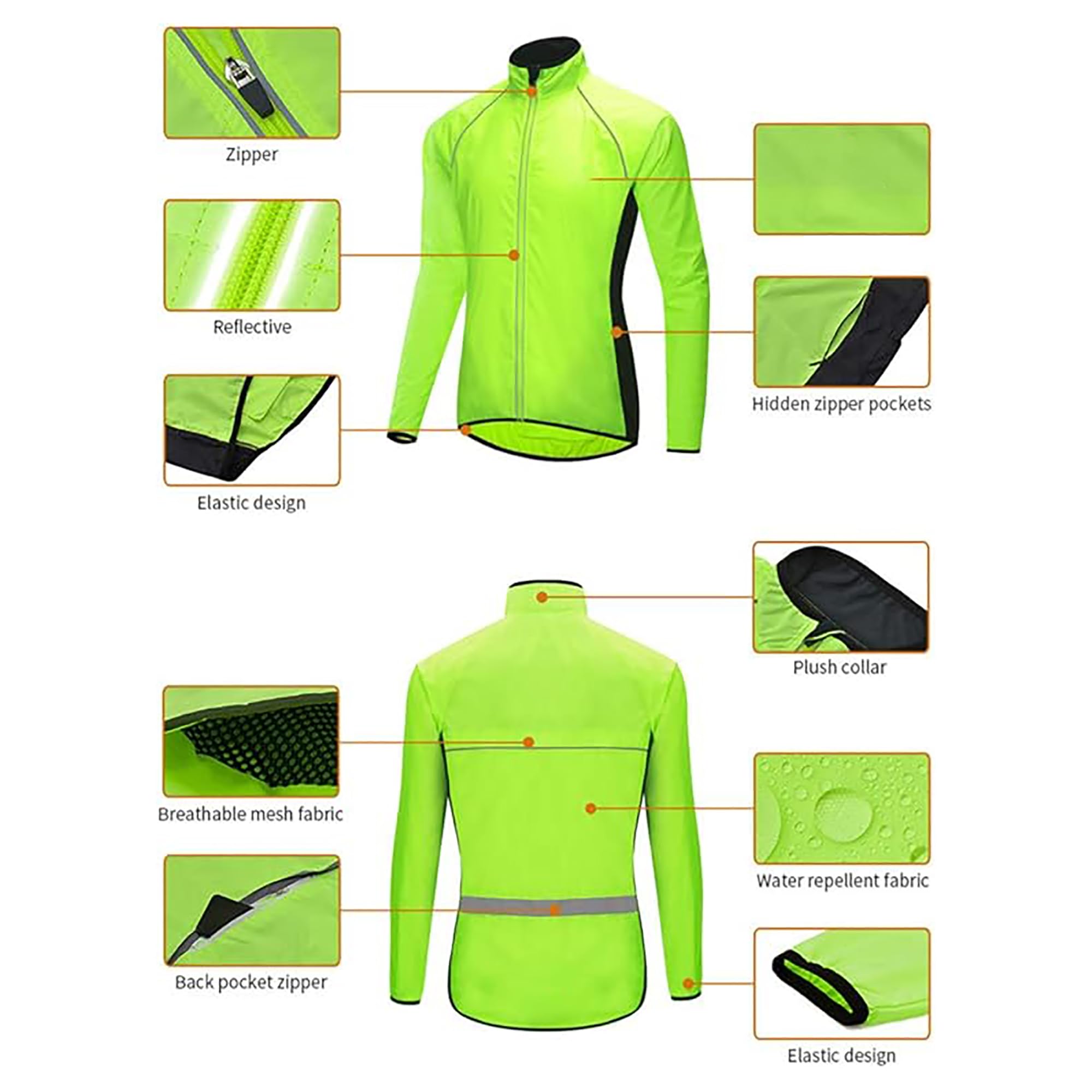 Chaqueta Ciclismo Hombre Mujer, Impermeable Cortavientos de MTB Bicicleta, para senderismo, cortavientos, para exteriores, cortavientos, trekking, chaqueta de ciclismo