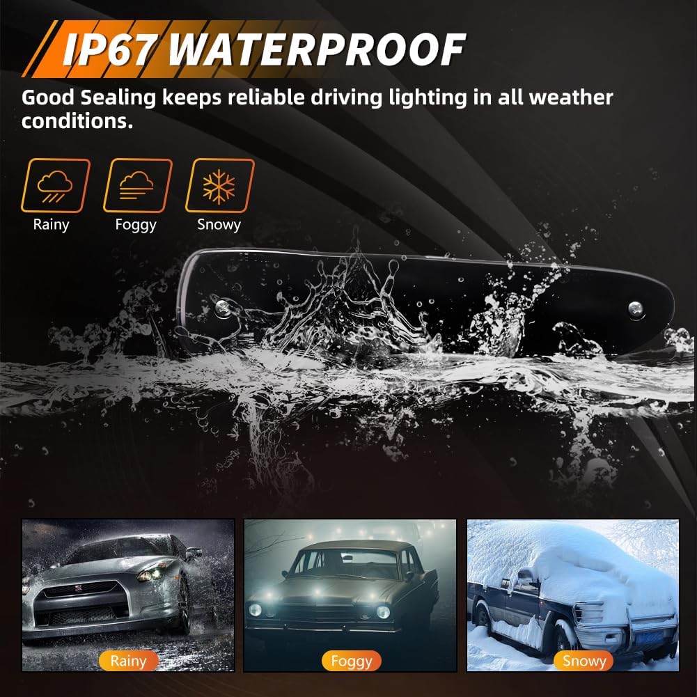 Front Side Marker Lights Housing Compatible with Nissan 240SX / 180SX / S13 1991-1994, [IP67 Waterproof] Turn Signal Marker Light Cover [No Bulbs], Replace OEM #B612553F00, 2 PCS, Smoked Lens