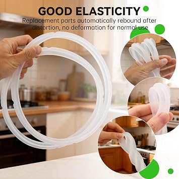 Sealing Ring Compatible with Instantpot 6Qt,2PCS | Food-grade Silicone,Pot Replacement Parts,White