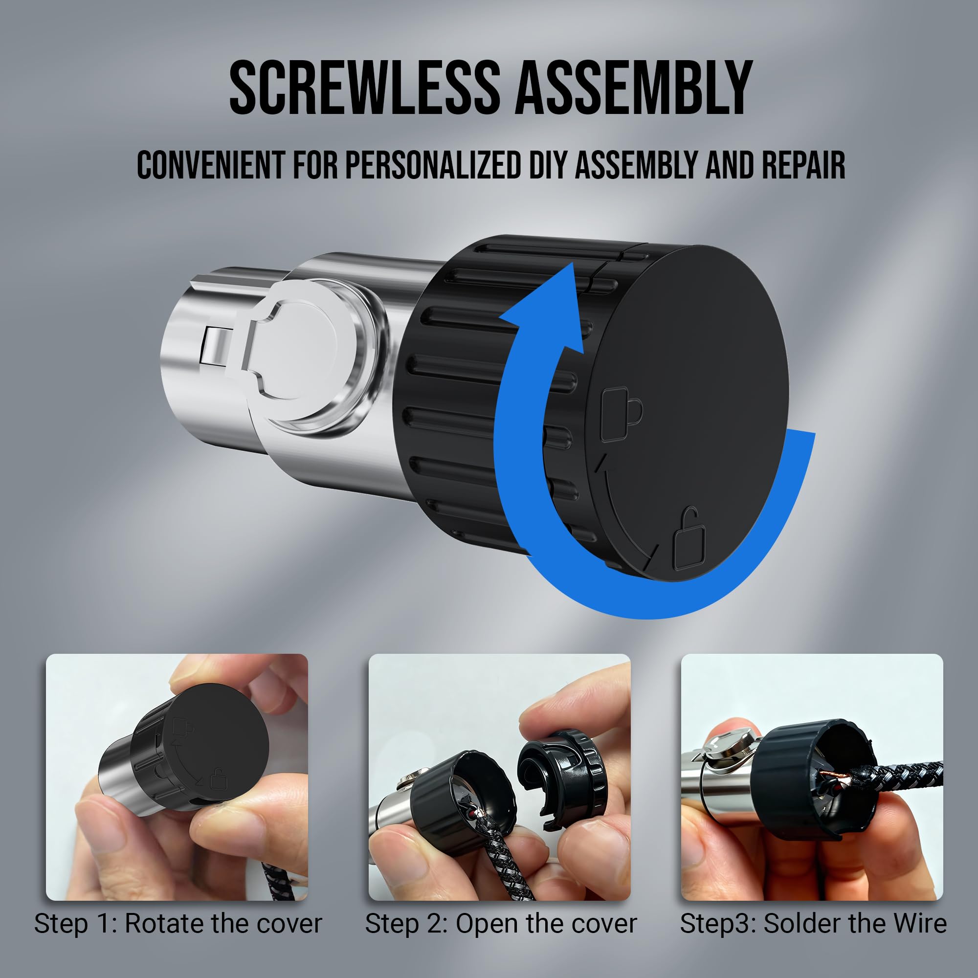 HiFind Cavo per microfono XLR ultra sottile ad angolo di 90 gradi, confezione da 2 pezzi, regolabile, ruotabile, a basso profilo, da maschio a femmina, 24 AWG OFC, per mixer da studio audio fai da te
