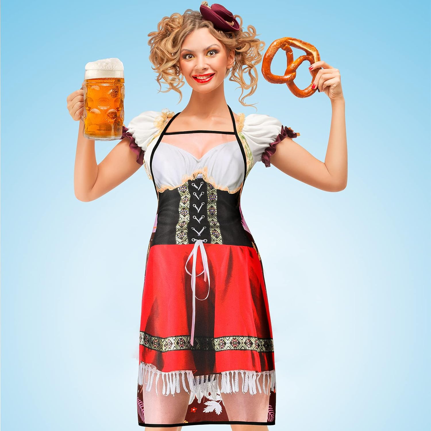 Leumoi 6 Pcs Oktoberfest Apron German Party Costume
