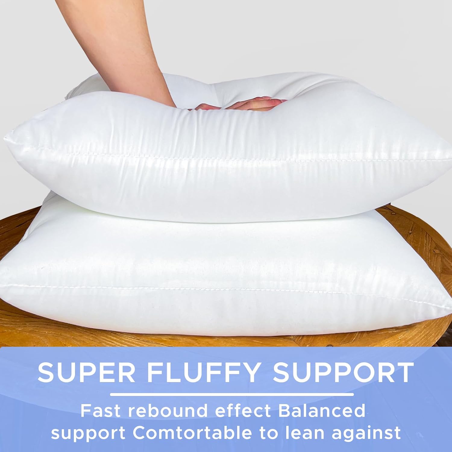 22x22 Inch Outdoor Throw Pillow Inserts, Pack of 2 - Premium Large Water-Resistant Decorative Pillows Stuffer for Sofas, Chairs,Patio Furniture, Porch Swing- White - Image 4