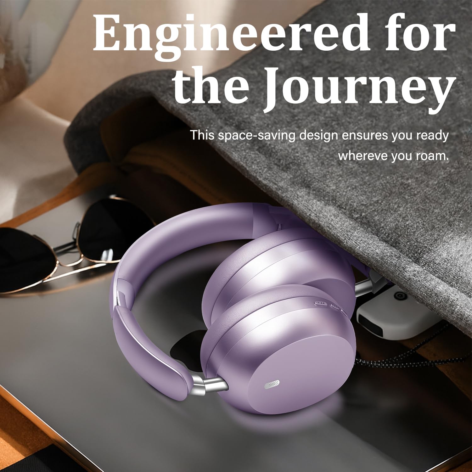 Wentronic Y04 - Cuffie over-ear wireless Bluetooth 5.3 con cancellazione attiva del rumore e suono ad alta risoluzione, 48 ore di riproduzione, morbidi padiglioni auricolari - viaggi, ufficio e casa