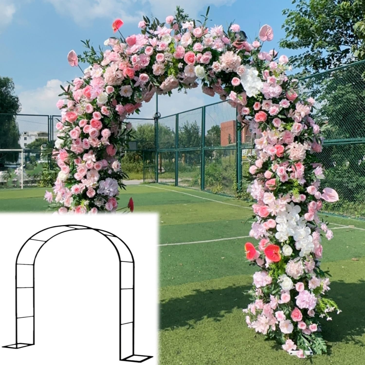 Treillis d'arche de jardin robuste pour soutenir les rosiers grimpants